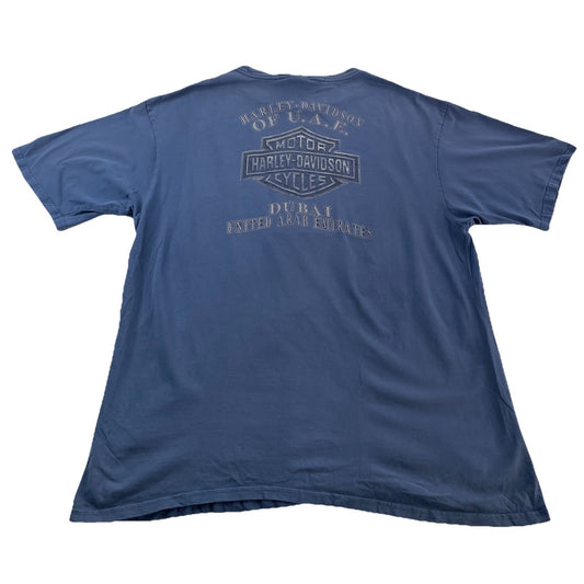 Mens Harley Davidson Motorclothes Basic Blue Cotton Shirt Size Xl