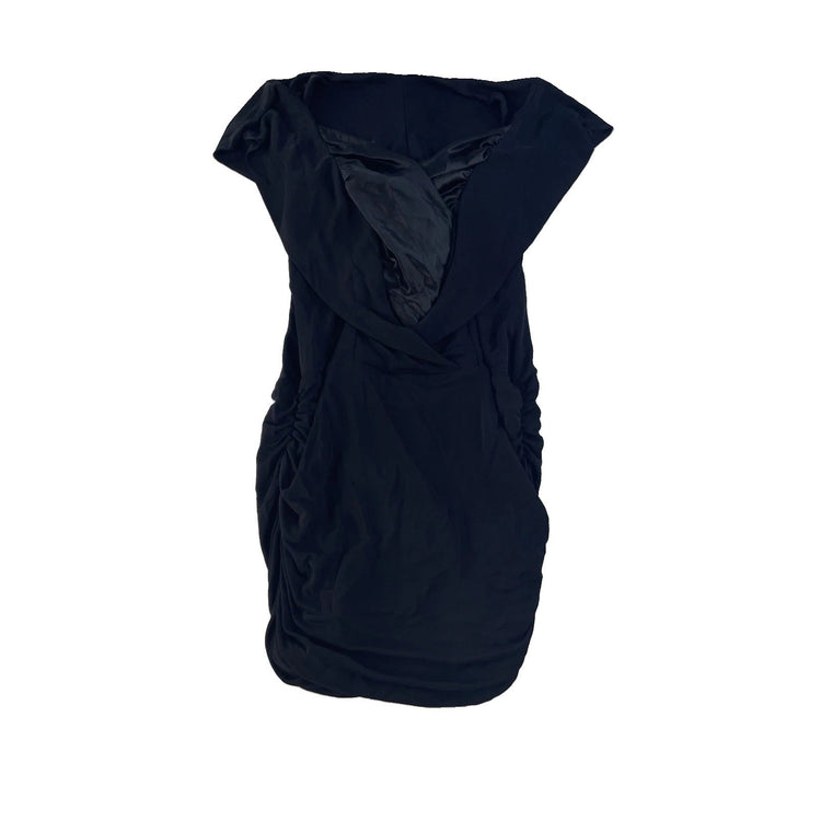 Womens Bebe Black Backless Hooded Dress Size Small