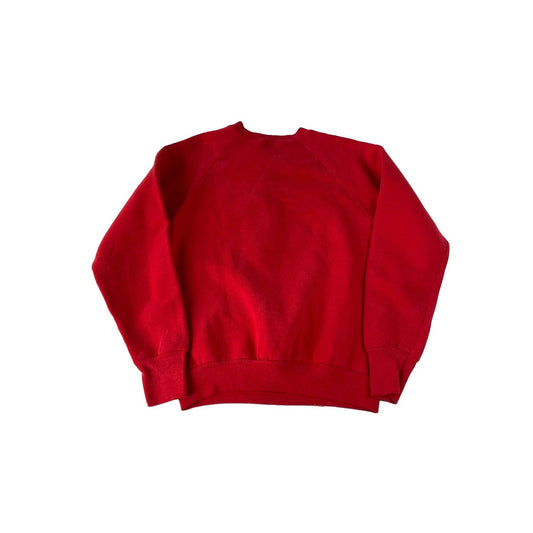 Mens Vintage Fruit of the Loom Red Christmas Reindeer Graphic Sweatshirt Size M