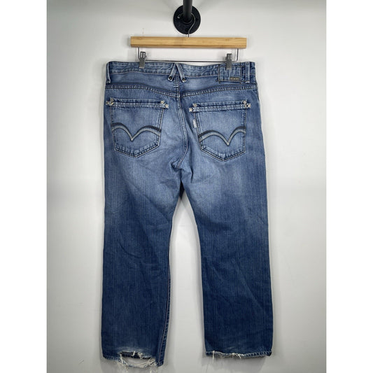 Y2K Levis Silvertab Jeans Mens 36x30 Blue Medium Wash Boot Cut Western