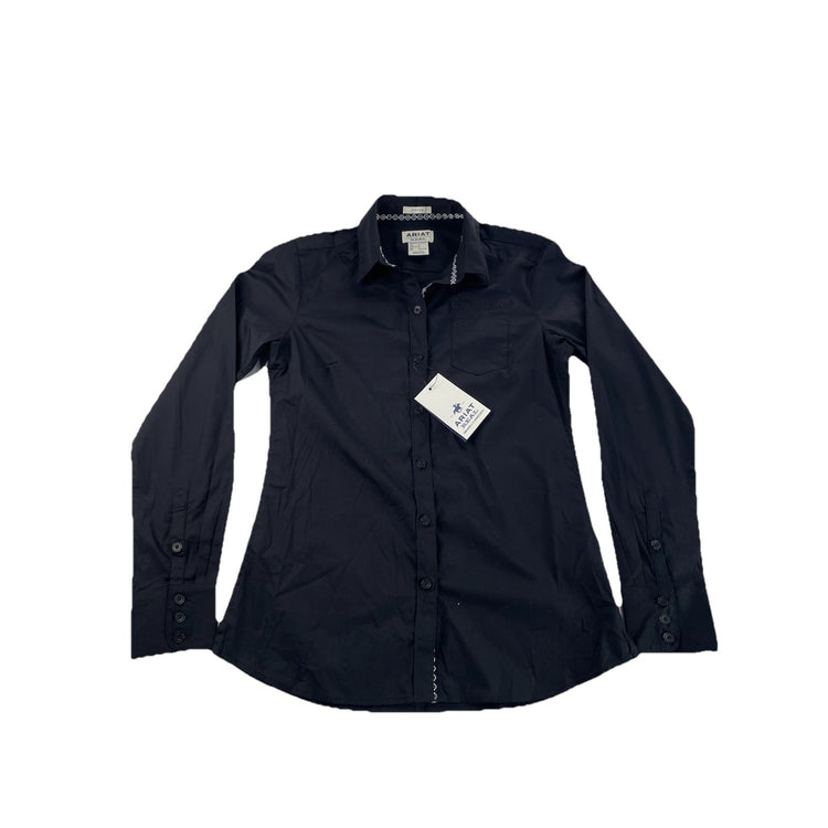 Womens Ariat REAL, Fitted Western Black ButtonUp Longsleeve Shirt, Size S