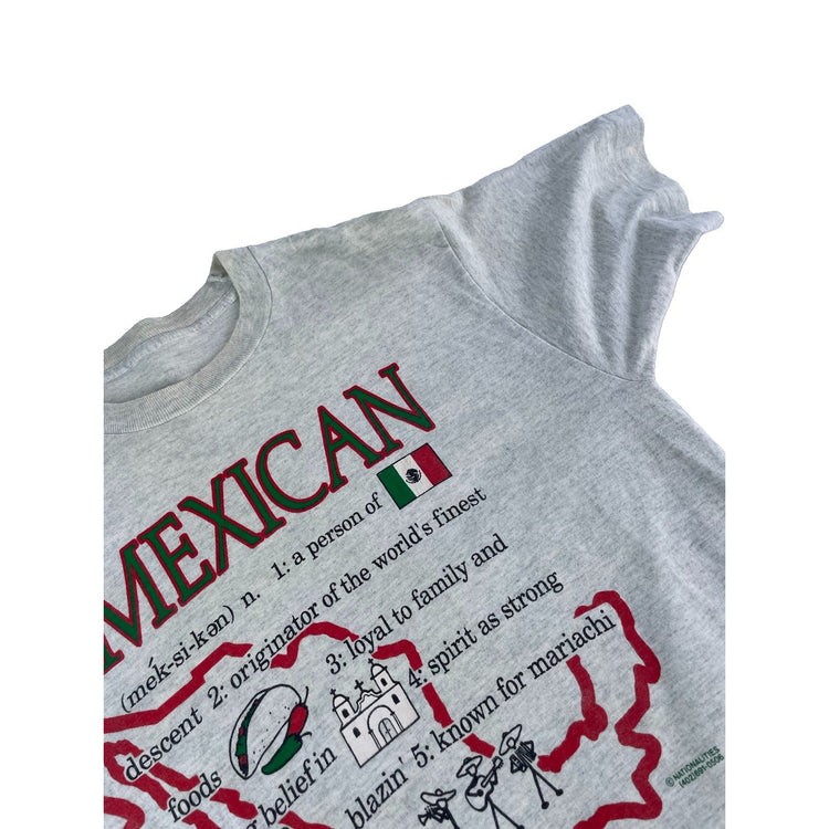 Mens Vintage Heatherd Gray Mexican Graphic Shirt Size L