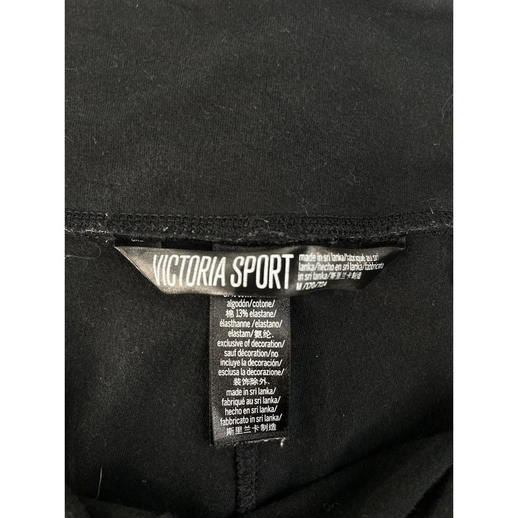 Womens Victoria Sport Black Leggings With Knee Cut Out Size Medium