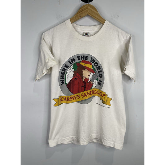 Mens VTG Fruit Of The Loom 1991 “Where In The World Is Carmen Sandiego” Tee Sz S