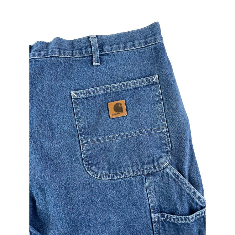 Mens Carhartt Blue Denim Carpenter  Style Jeans Size 44X30