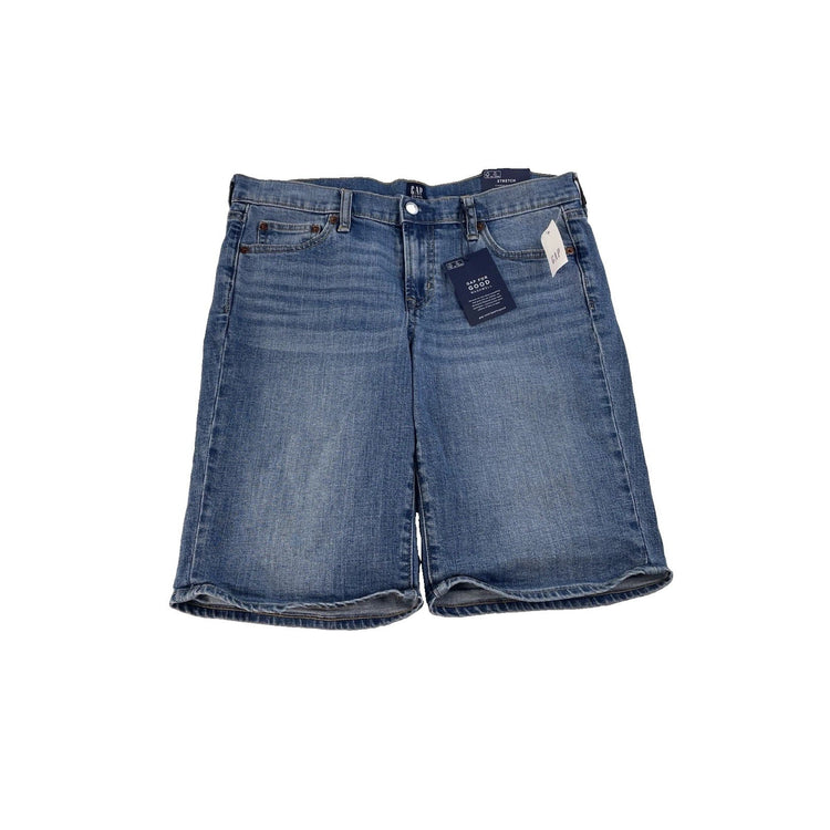 Womens Gap Blue Denim Bermuda Shorts Size 30