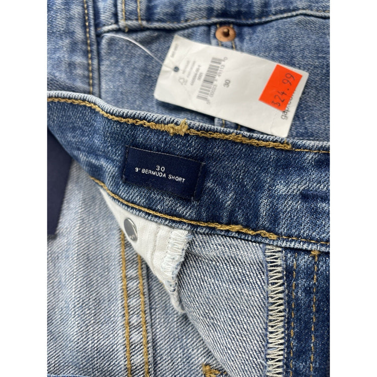 Womens Gap Blue Denim Bermuda Shorts Size 30