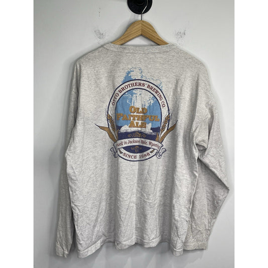 Men’s Vintage Gray Otto Brothers Brewing Co. Wyoming Long Sleeve Sz XL