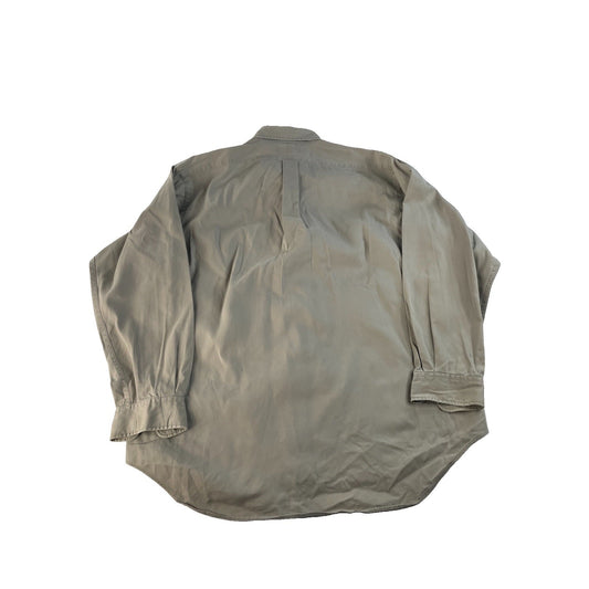 Men Vintage Ralph Lauren Blaire Button Down Shirt Khaki Tan SIZE L