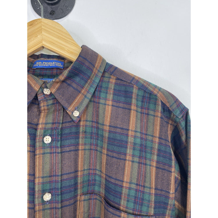 Men’s Pendleton Plaid Shirt Board Work Rancher Flannel Western Preppy Sz L