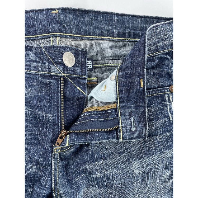 Women’s Rock&Republic Crosshatch Denim Straight Blue Jeans Size 29