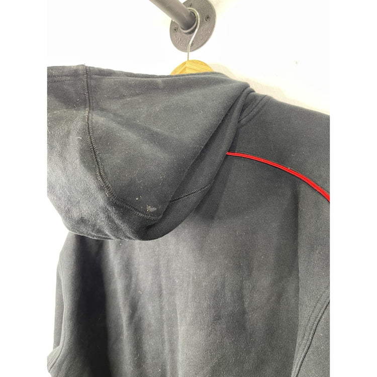 Vintage Men’s School of Hard Knocks Jacket Black/Red Hooded Hip Hop Y2K Sz Large