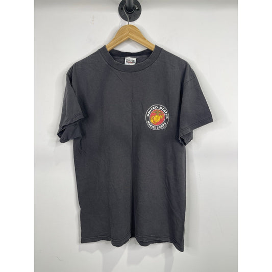 Men’s VTG United States Marine Corps Black T Shirt Tultex Tag Sz L