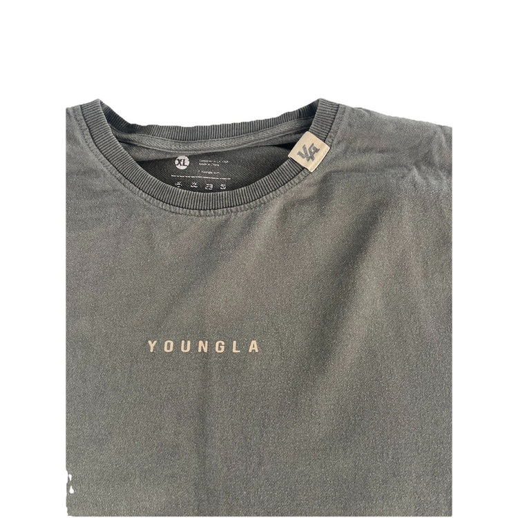 Mens YoungLA Logo Solid T-Shirt Size Xl