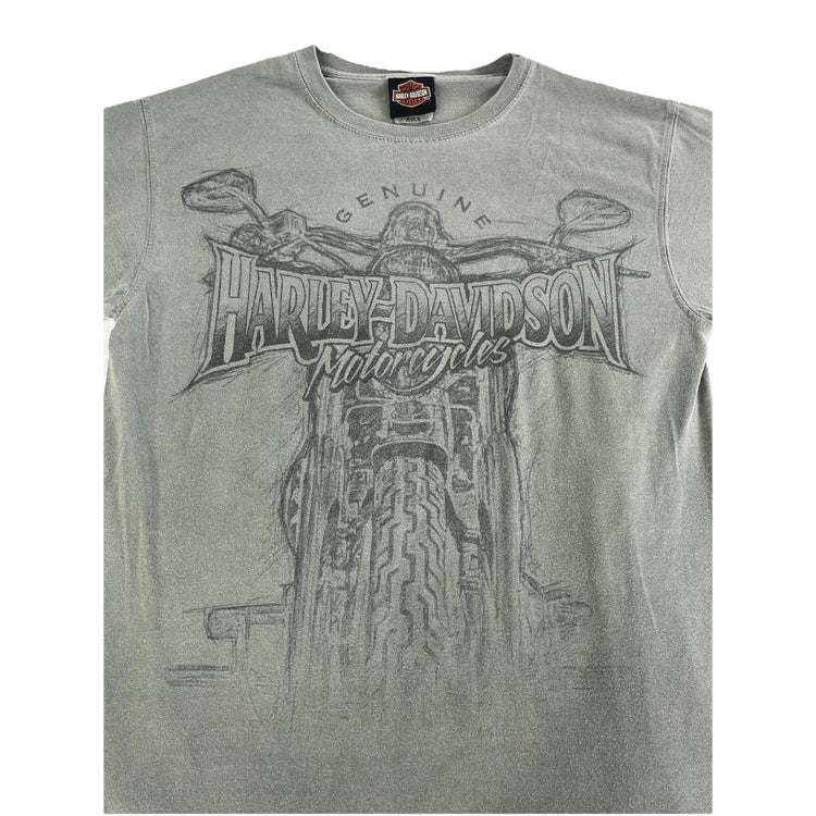 Mens Harley Davidson Motorcycle SwampGreen Graphic Tee Size S