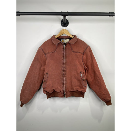Vitnage Carhartt Canvas Santa Fe Red Zip-up Jacket Size Large