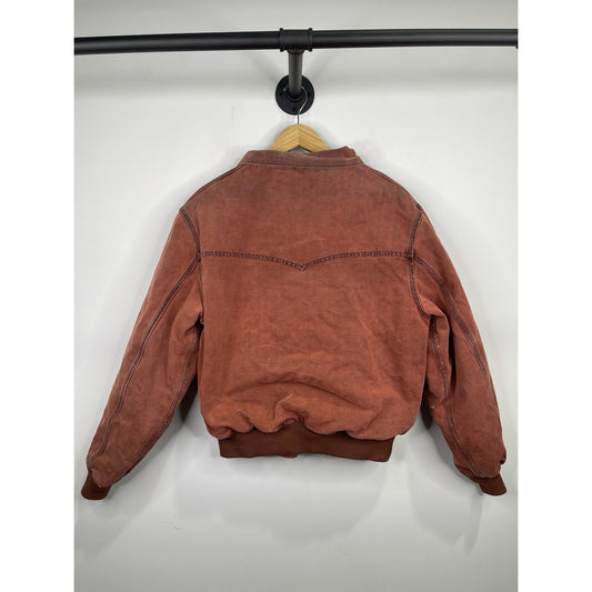 Vitnage Carhartt Canvas Santa Fe Red Zip-up Jacket Size Large