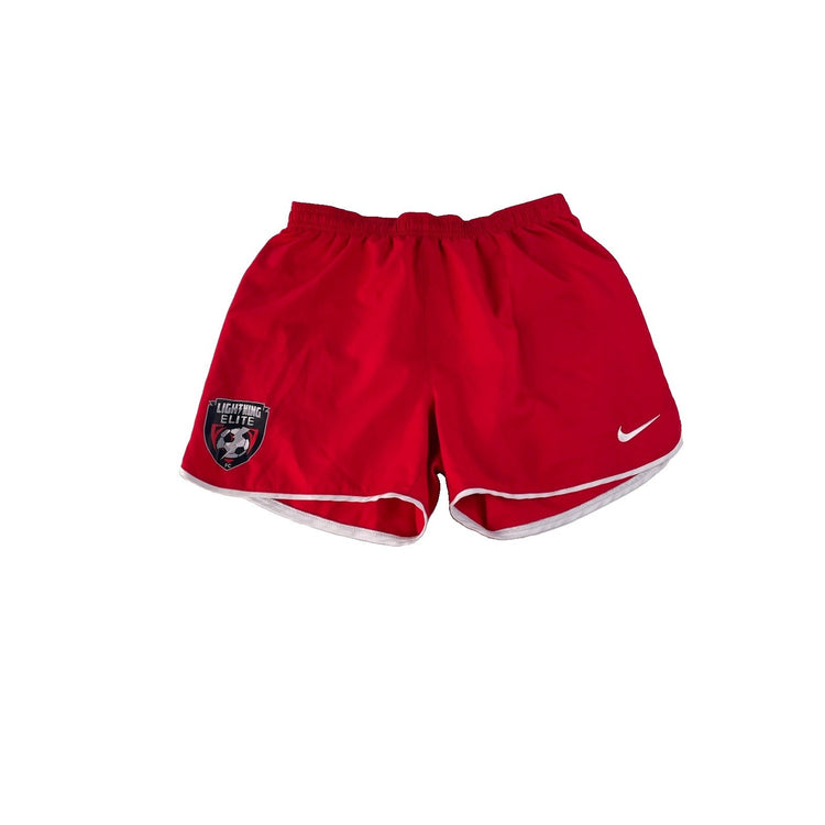 Women's Nike Dri-FIT Soccer Shorts, Red, Lightning Elite FC Logo, Size S