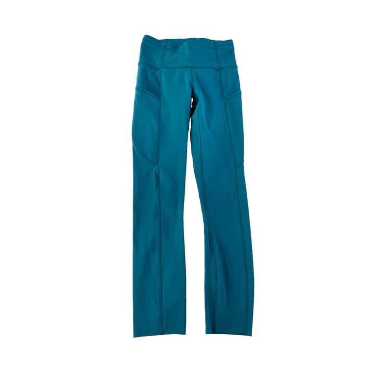 Women's Lululemon Teal High-Rise Leggings with Side Pockets Size 2