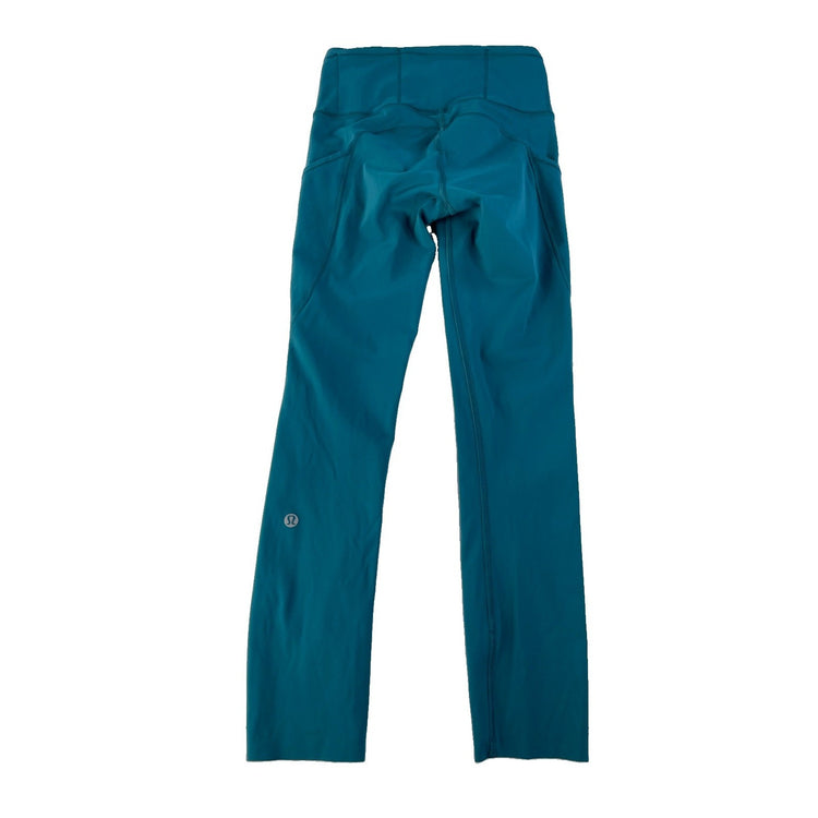 Women's Lululemon Teal High-Rise Leggings with Side Pockets Size 2