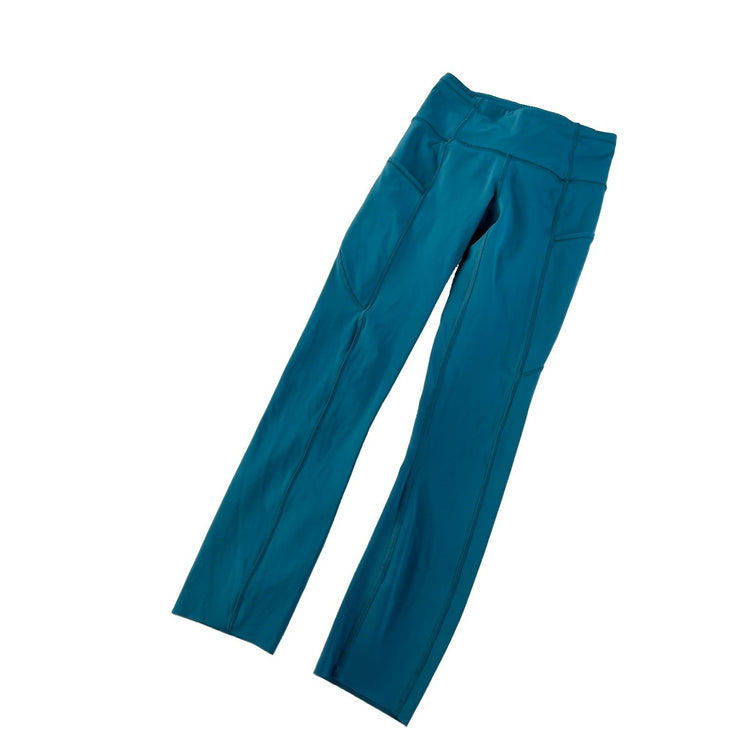 Women's Lululemon Teal High-Rise Leggings with Side Pockets Size 2