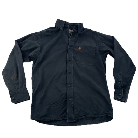 Mens Ariat Black Long Sleeve Button Up Shirt Size XS