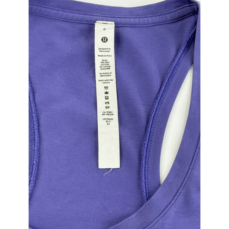 Womens Lululemon Size 6 Purple Tank Top