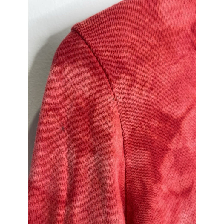 Women’s Vintage Harley Davidson Red Tie Dye Sleeve Cropped T Shirt Sz M