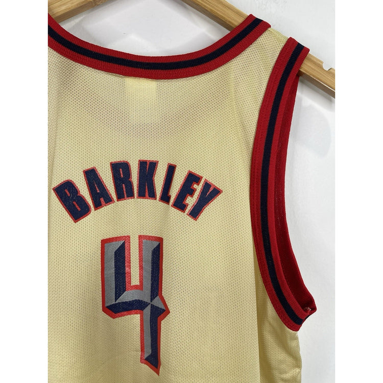 Men’s #4 Charles Barkley Houston Rockets Gold Jersey Champion Tag Sz XL 18-20