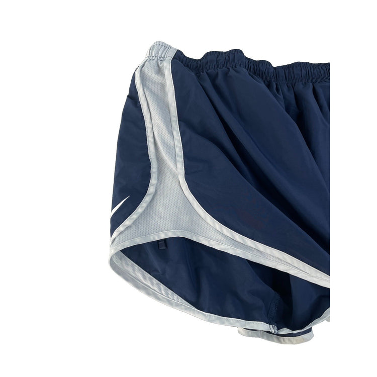 Women's Nike Dri-Fit Athletic Running Shorts, Navy Blue with Grey Trim, Size XL