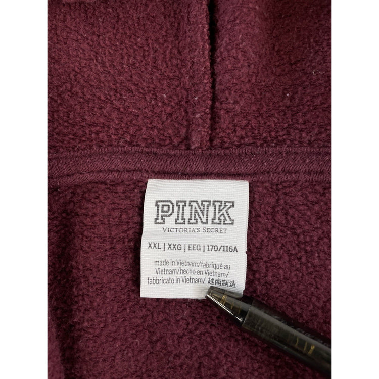 Womens PINK Victoria Secret Full Zip Jacket Burgandy Size Xxl