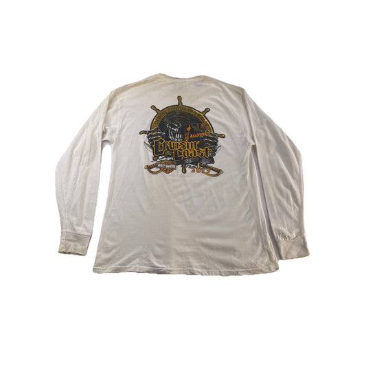 Mens Harley Davidson White Longsleeve Graphic T-Shirt Size L