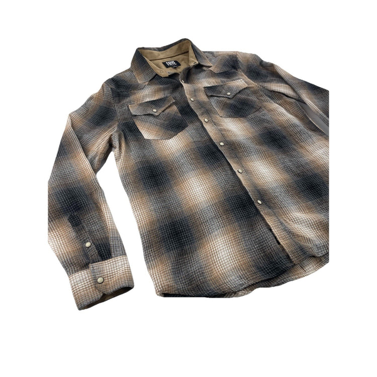Mens FRYE Western Style Flannel Longsleeve Snap down Size M