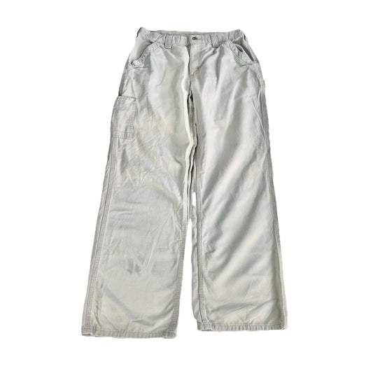 Mens Carhartt Whits-Grayish Relaxed Straight Cargo Pants Size 33x32