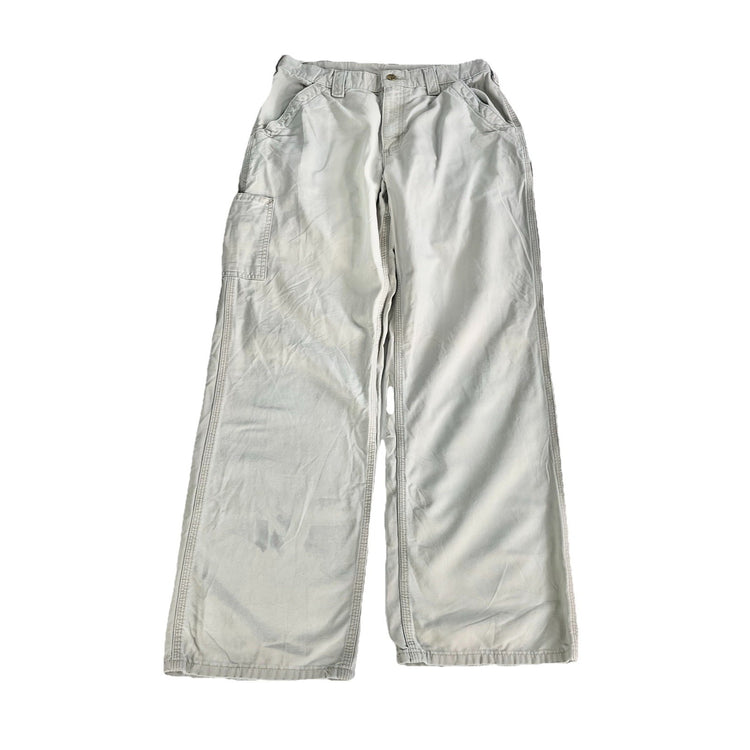 Mens Carhartt Whits-Grayish Relaxed Straight Cargo Pants Size 33x32