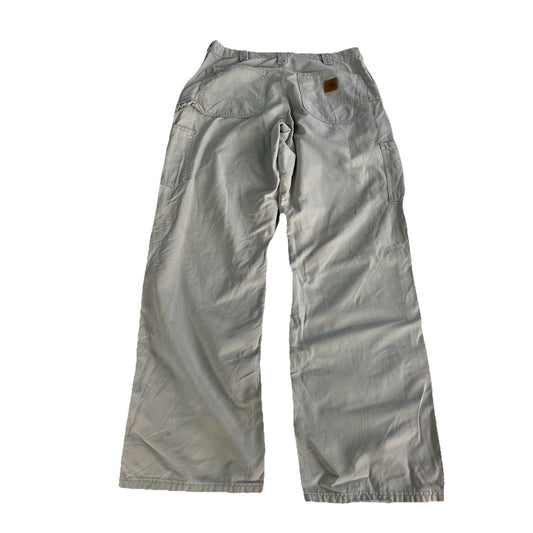 Mens Carhartt Whits-Grayish Relaxed Straight Cargo Pants Size 33x32
