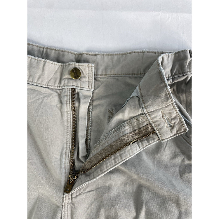 Mens Carhartt Whits-Grayish Relaxed Straight Cargo Pants Size 33x32