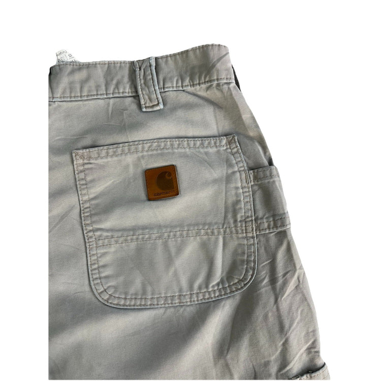 Mens Carhartt Whits-Grayish Relaxed Straight Cargo Pants Size 33x32
