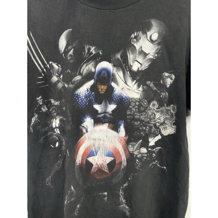 Early 2000s Marvel Mad Engine T-Shirt  Captain America Wolverine Ironman Size M