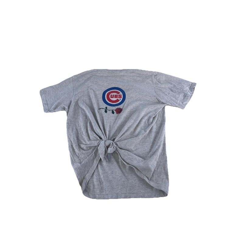 Womens Vintage 1994 Greatful Dead X Chicago Cubs Gray Tied T Shirt Size Large