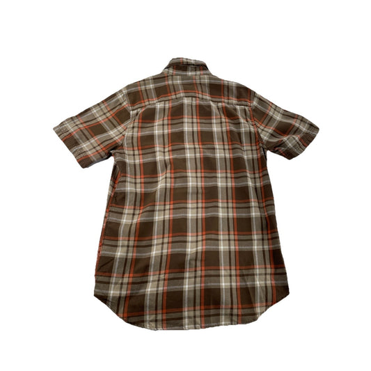 Mens Harley-DavidsonPerformance Brown&Orange Plaid SS Shirt Size M