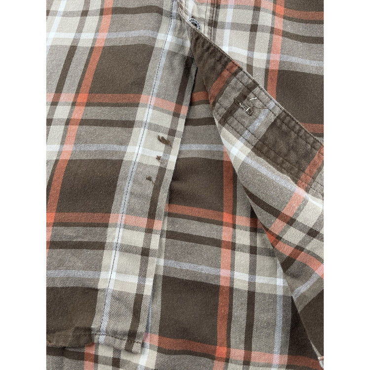 Mens Harley-DavidsonPerformance Brown&Orange Plaid SS Shirt Size M