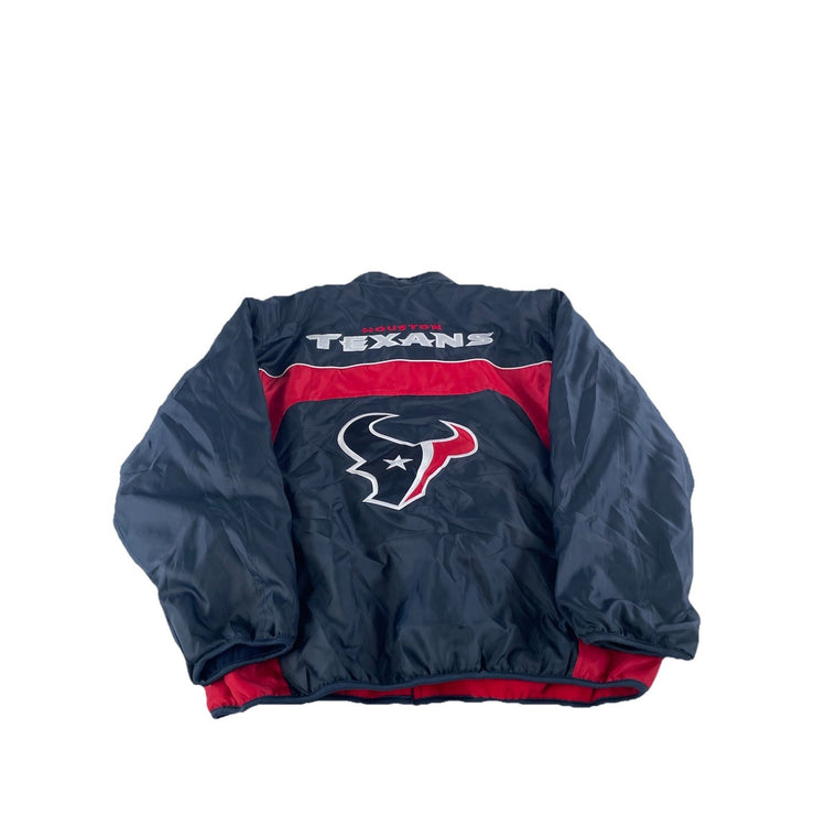 Men Vintage Houston Texans Reversible FullZipJacket Fleece Windbreaker Size 2XL