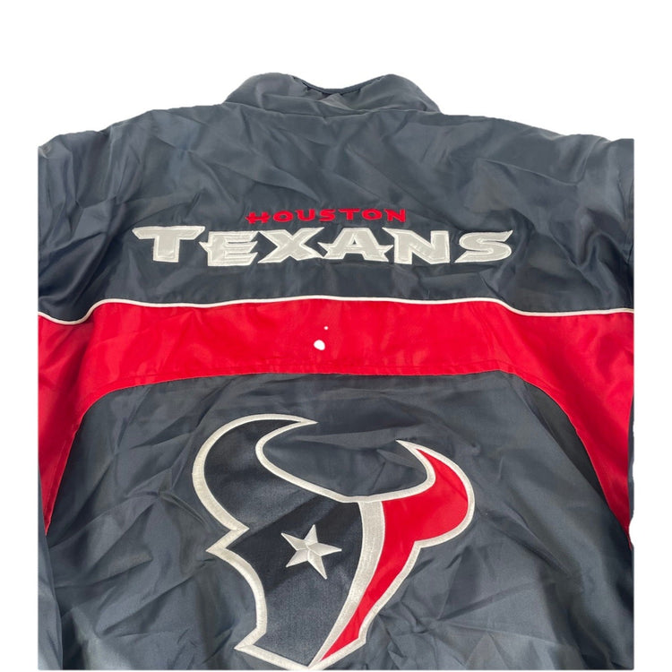 Men Vintage Houston Texans Reversible FullZipJacket Fleece Windbreaker Size 2XL