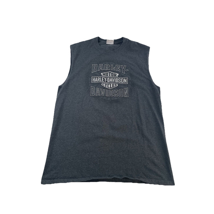 Mens Harley Davidson Gray Sleeveless Shirt Size M