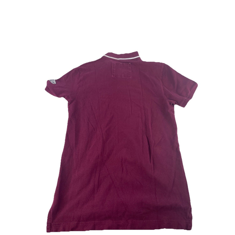 Mens Aeropostale Maroon Short Sleeve Graphic Polo Shirt Size M