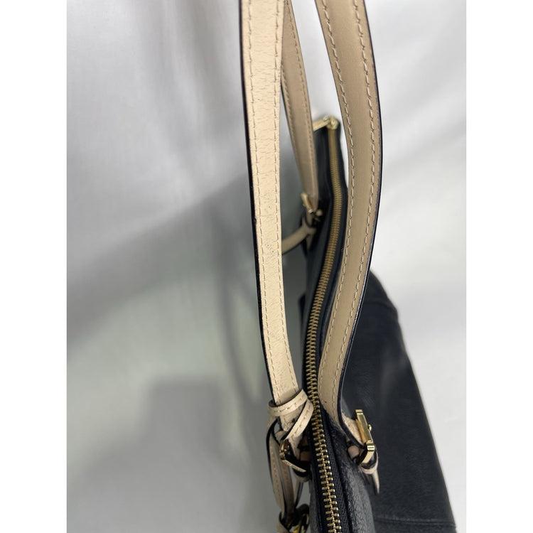 Women’s Black Leather And Beige Straps Michael Kors Purse