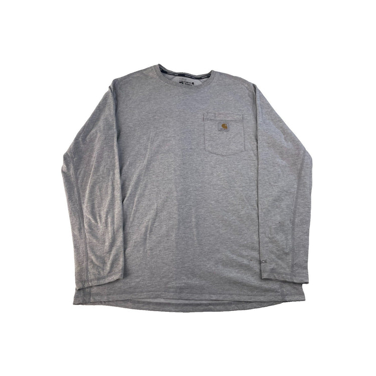 Mens Carhartt Gray Relaxed Fit Long Sleeve T Shirt Size Medium