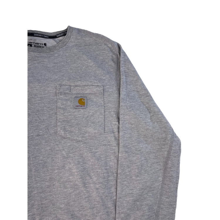 Mens Carhartt Gray Relaxed Fit Long Sleeve T Shirt Size Medium
