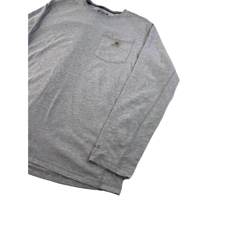 Mens Carhartt Gray Relaxed Fit Long Sleeve T Shirt Size Medium